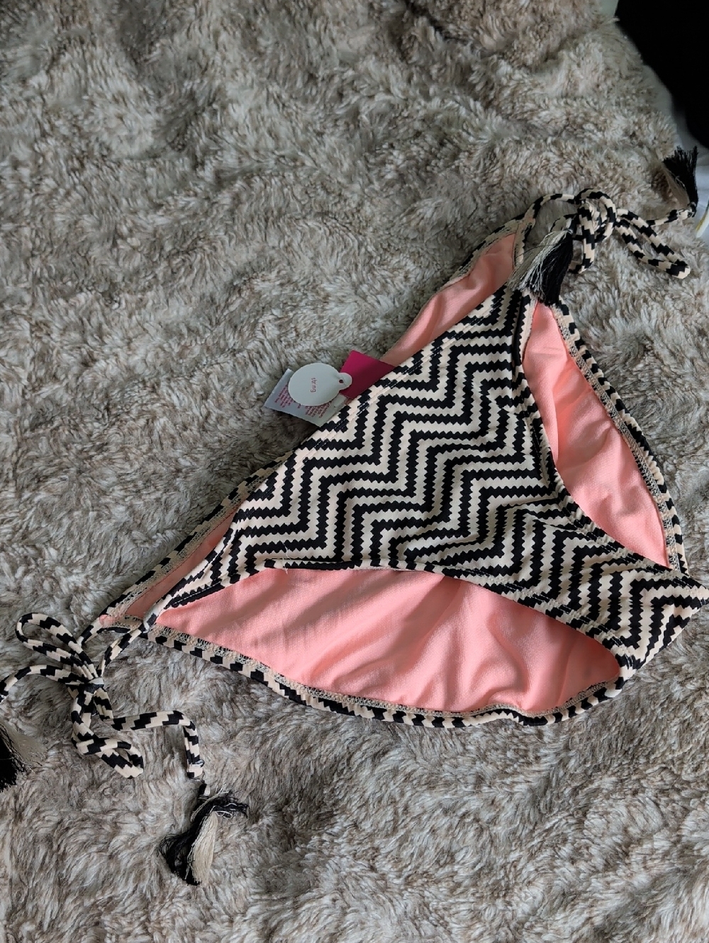 Xhilaration Black Chevron & Pink Reversible Bikini Bottom